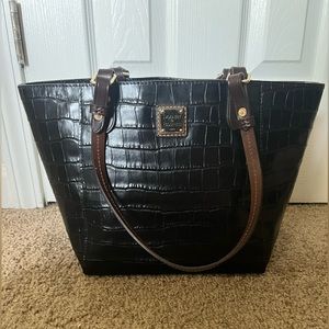 Dooney and bourke crocodile pattern calfskin leather